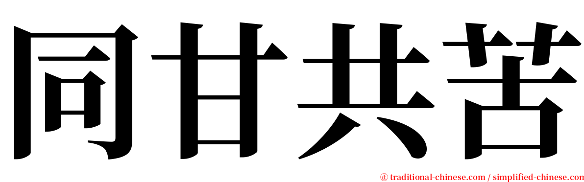 同甘共苦 serif font