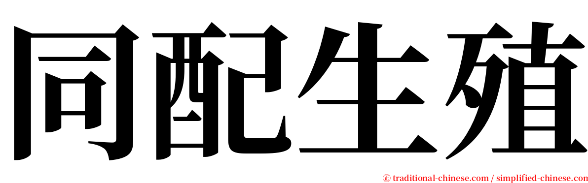 同配生殖 serif font