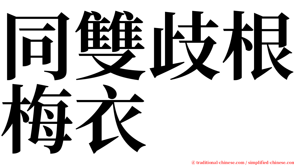 同雙歧根梅衣 serif font