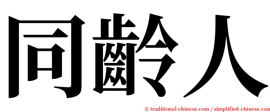 同齡人 serif font