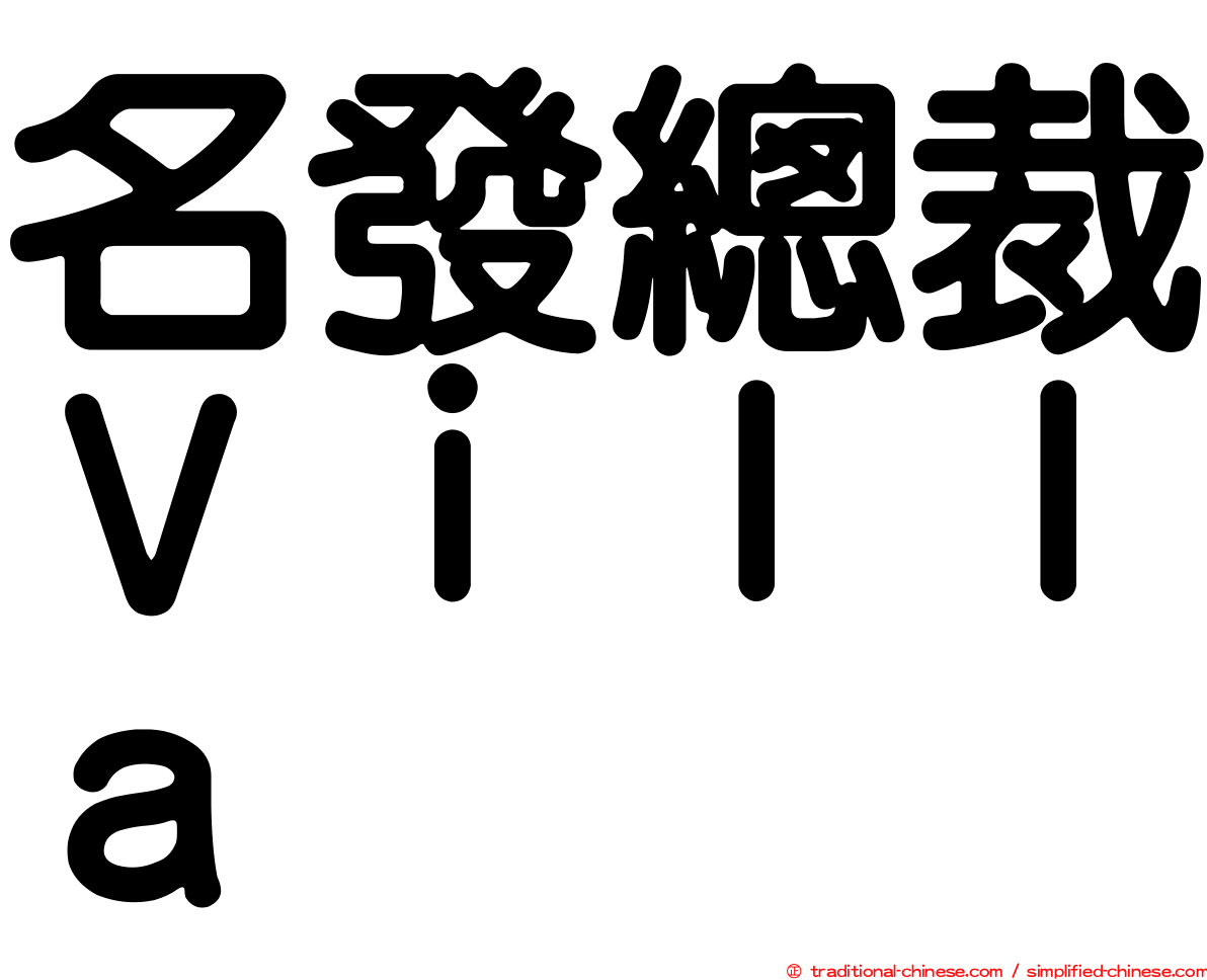 名發總裁Ｖｉｌｌａ