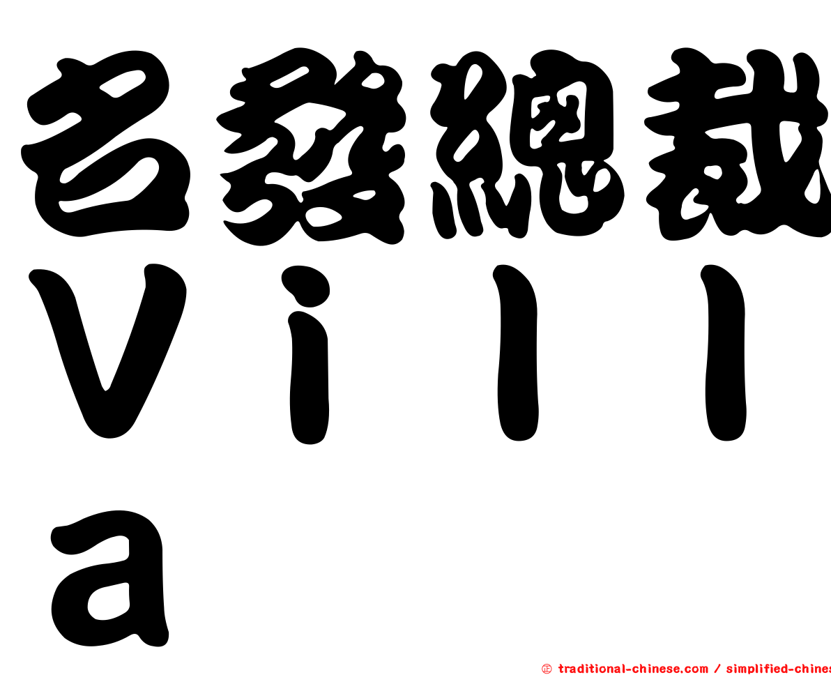 名發總裁Ｖｉｌｌａ