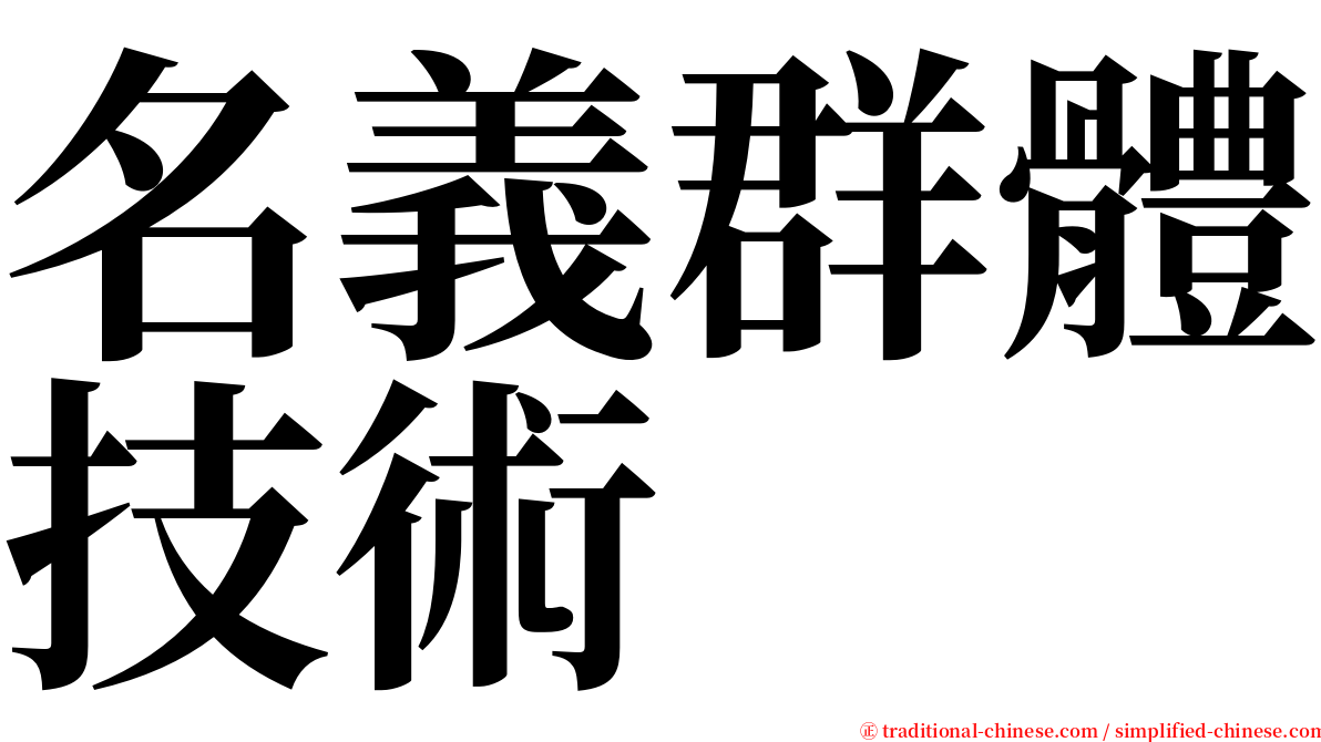 名義群體技術 serif font