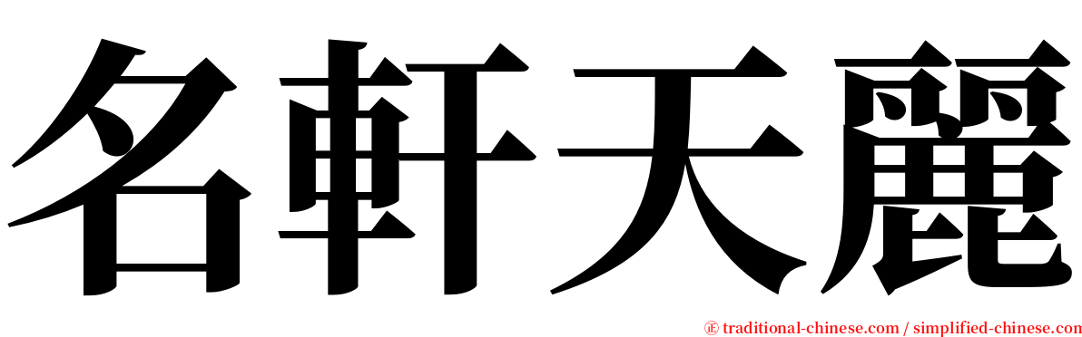 名軒天麗 serif font