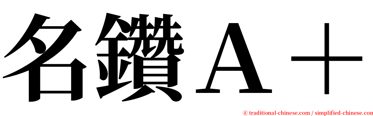 名鑽Ａ＋ serif font