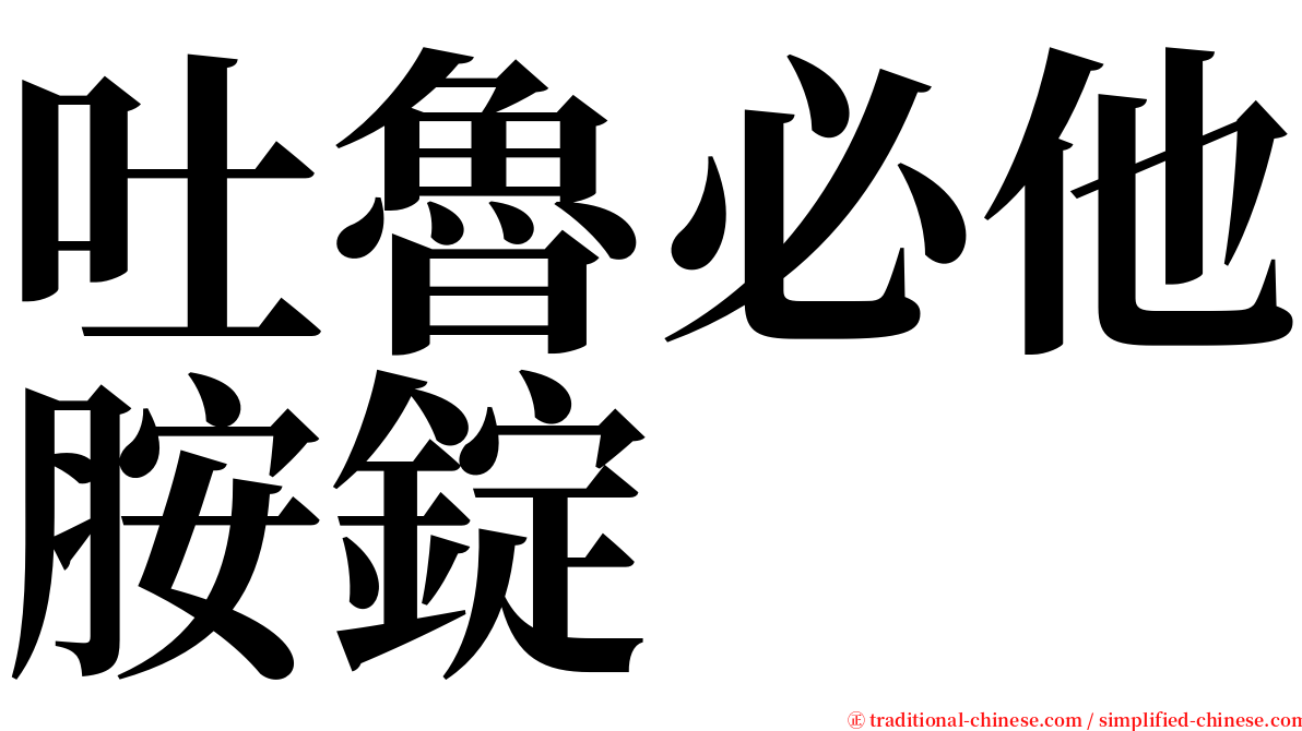 吐魯必他胺錠 serif font