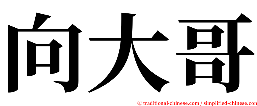 向大哥 serif font