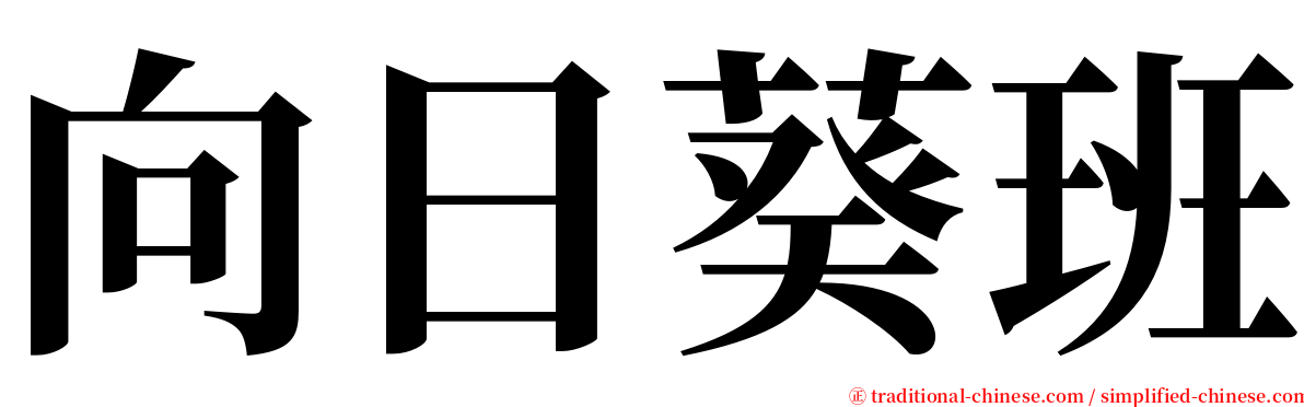 向日葵班 serif font