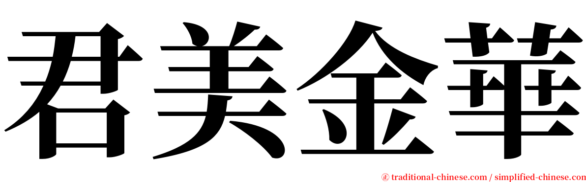 君美金華 serif font