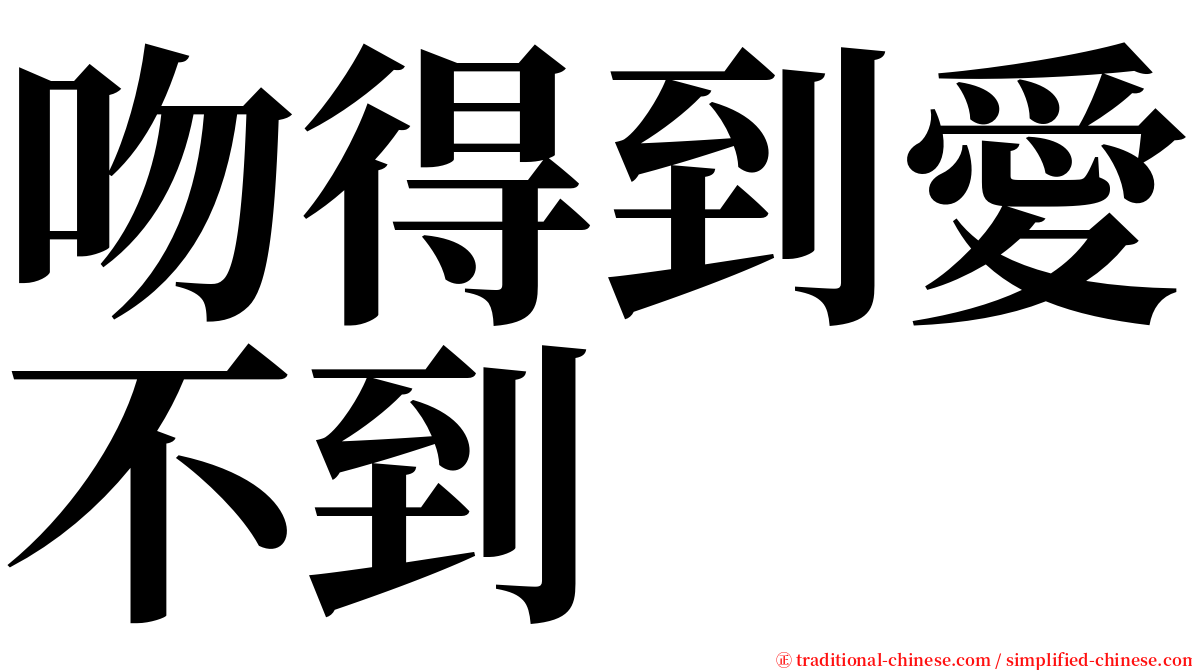 吻得到愛不到 serif font