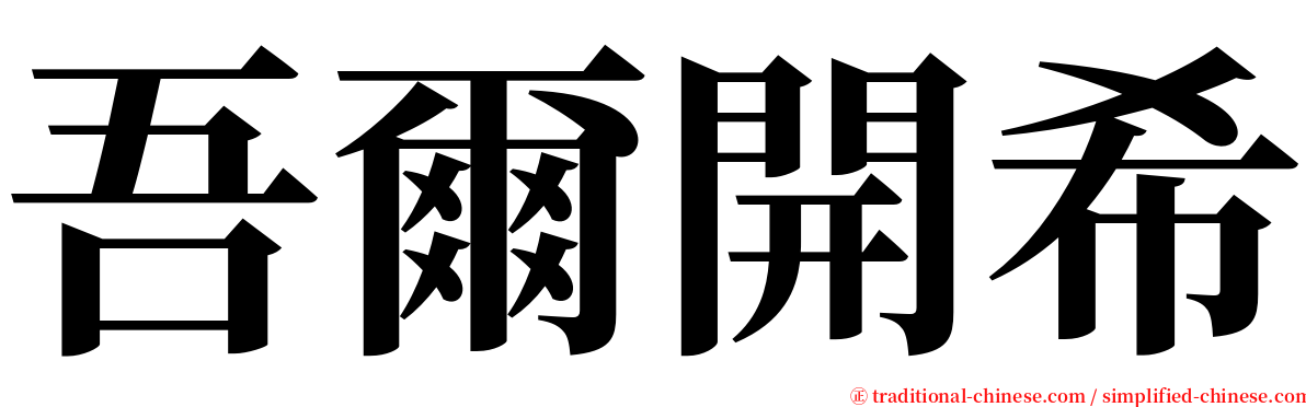 吾爾開希 serif font