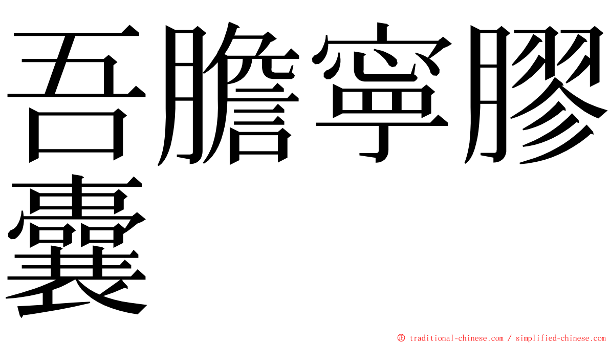 吾膽寧膠囊 ming font