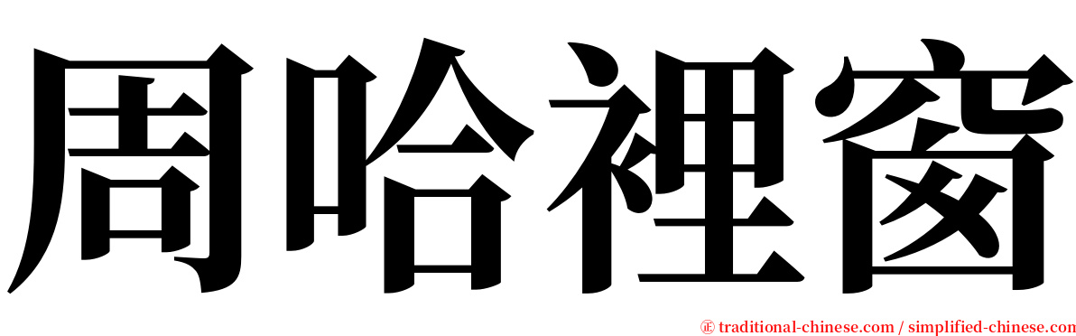 周哈裡窗 serif font