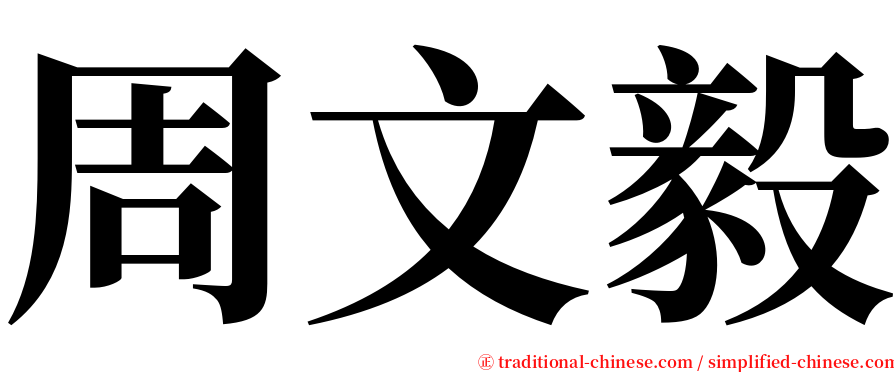 周文毅 serif font