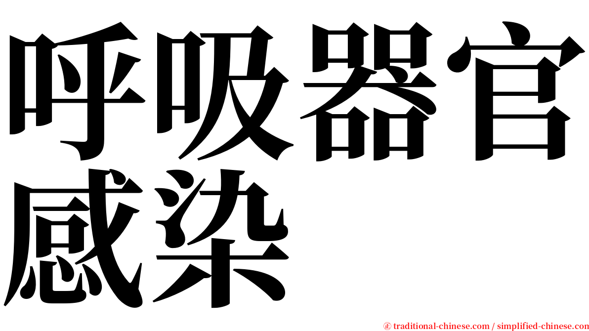 呼吸器官感染 serif font