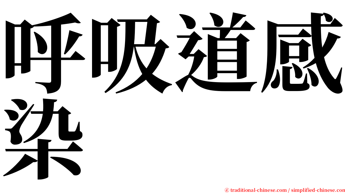 呼吸道感染 serif font