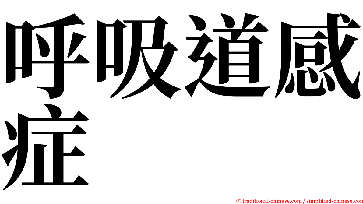 呼吸道感症 serif font