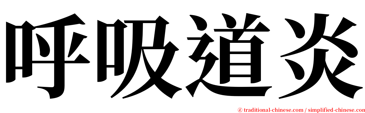 呼吸道炎 serif font