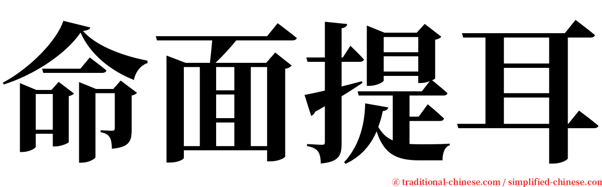 命面提耳 serif font