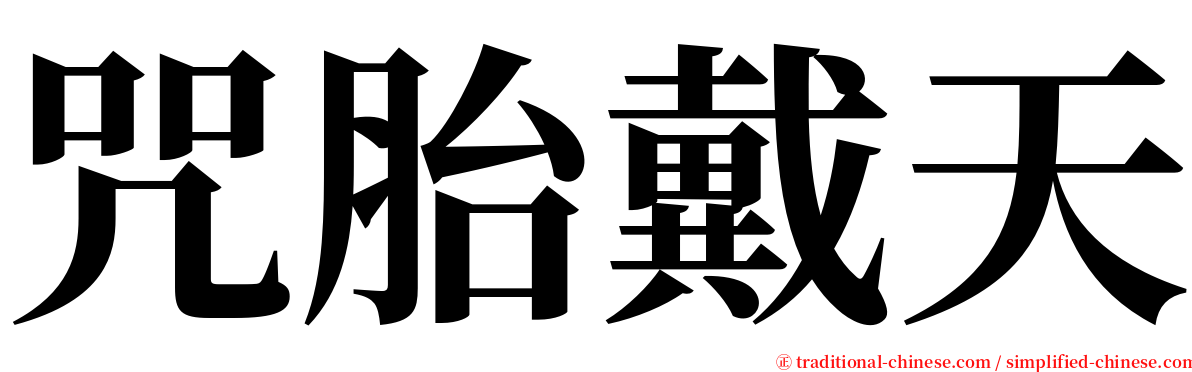 咒胎戴天 serif font