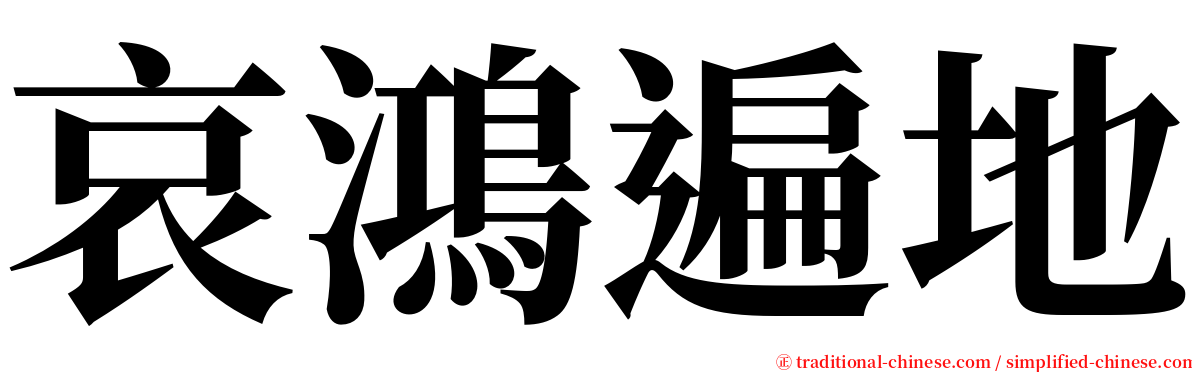 哀鴻遍地 serif font