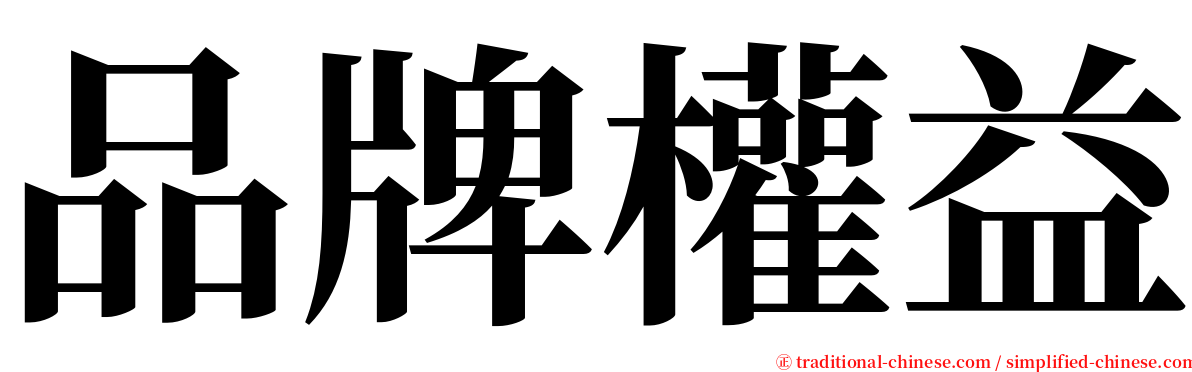 品牌權益 serif font