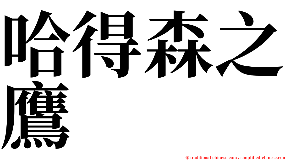 哈得森之鷹 serif font