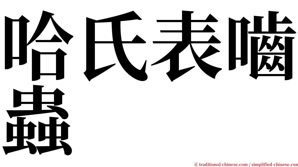 哈氏表嚙蟲 serif font