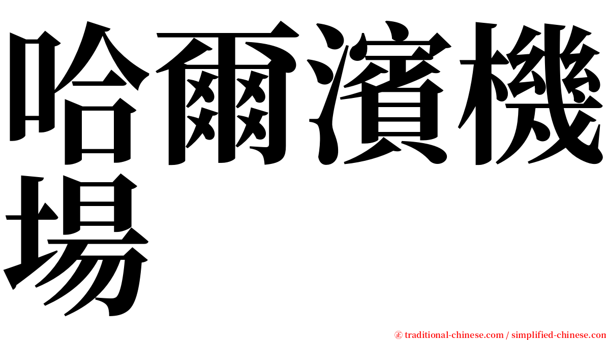 哈爾濱機場 serif font