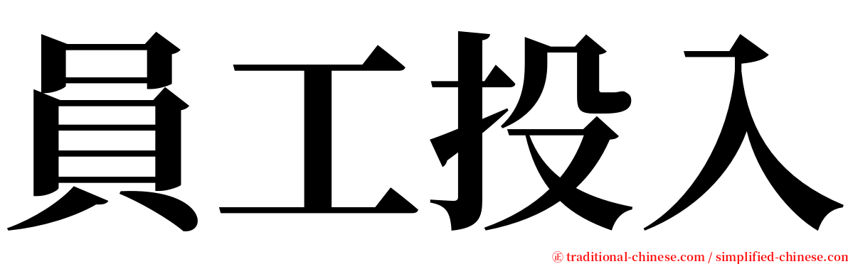 員工投入 serif font