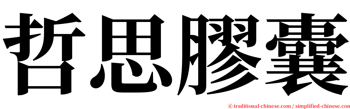 哲思膠囊 serif font