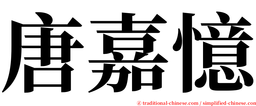 唐嘉憶 serif font