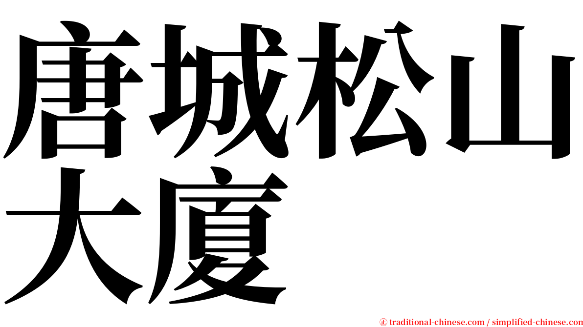 唐城松山大廈 serif font