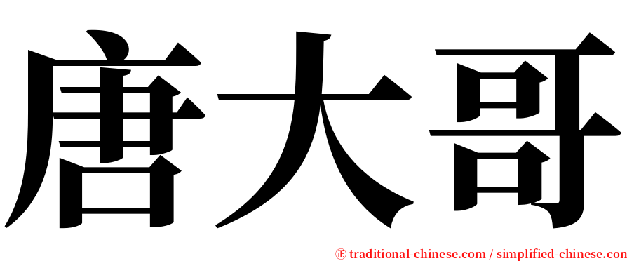 唐大哥 serif font