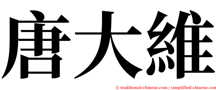 唐大維 serif font