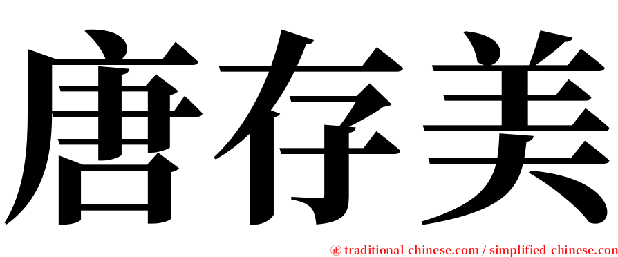 唐存美 serif font