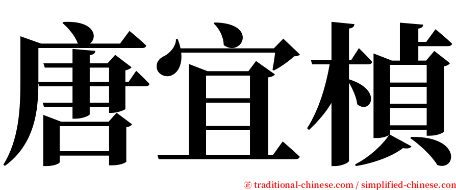 唐宜楨 serif font