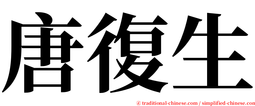 唐復生 serif font