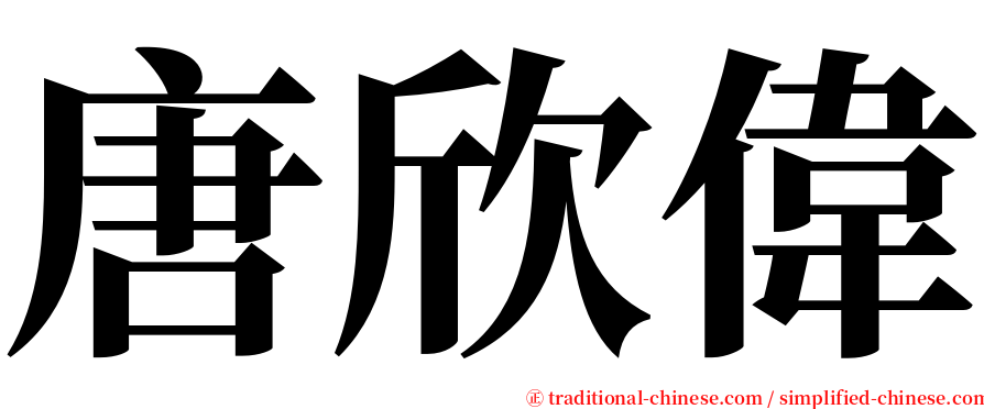 唐欣偉 serif font