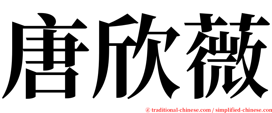 唐欣薇 serif font