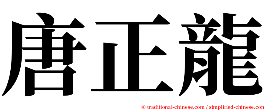 唐正龍 serif font