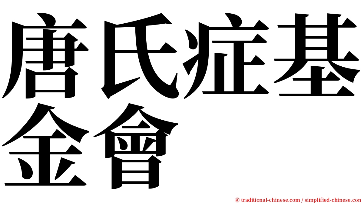 唐氏症基金會 serif font