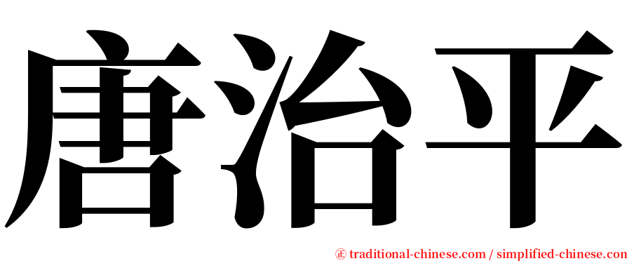 唐治平 serif font