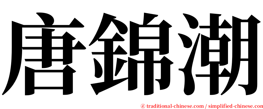 唐錦潮 serif font