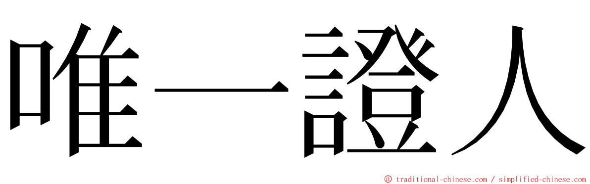 唯一證人 ming font