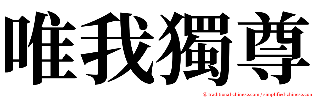 唯我獨尊 serif font