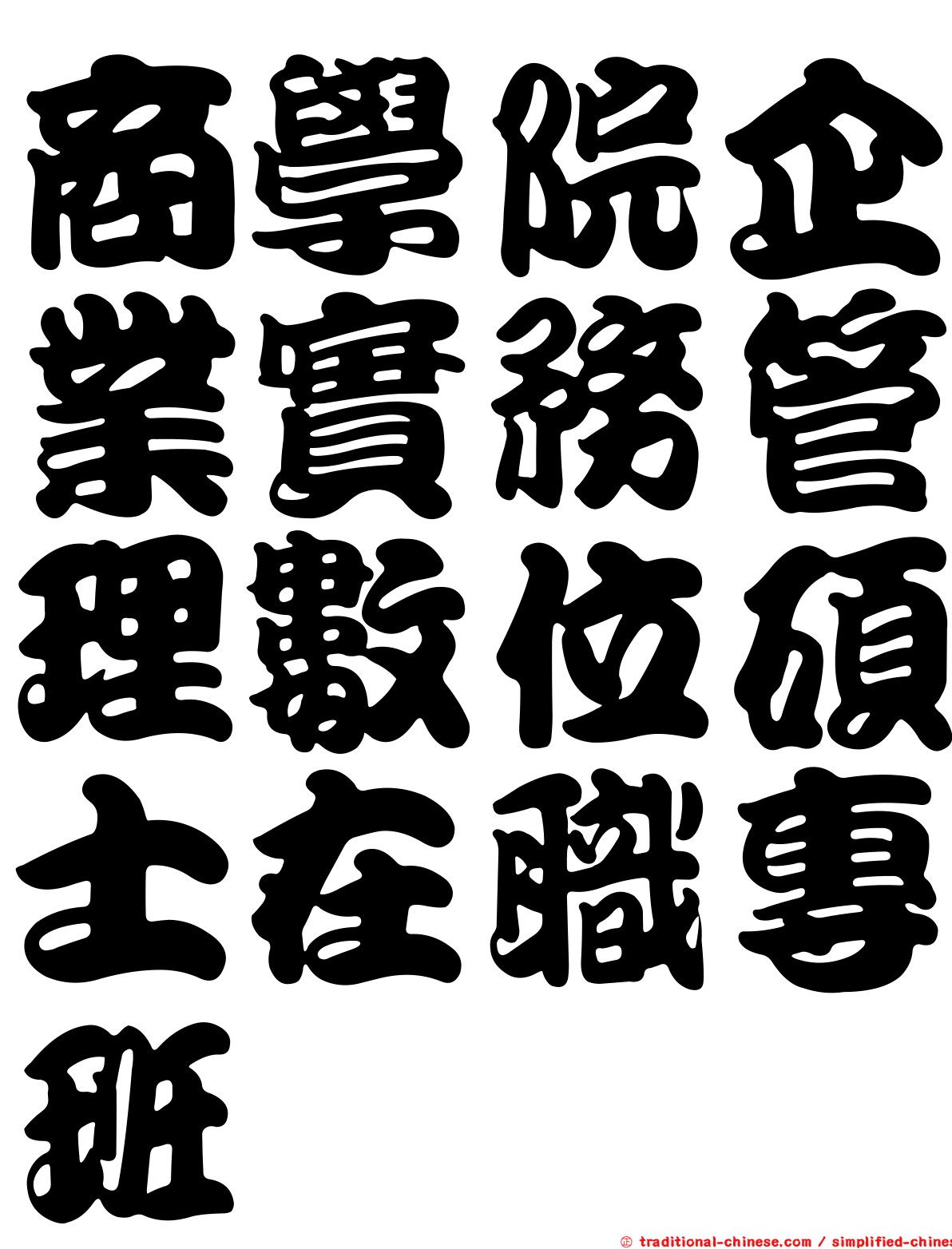 商學院企業實務管理數位碩士在職專班