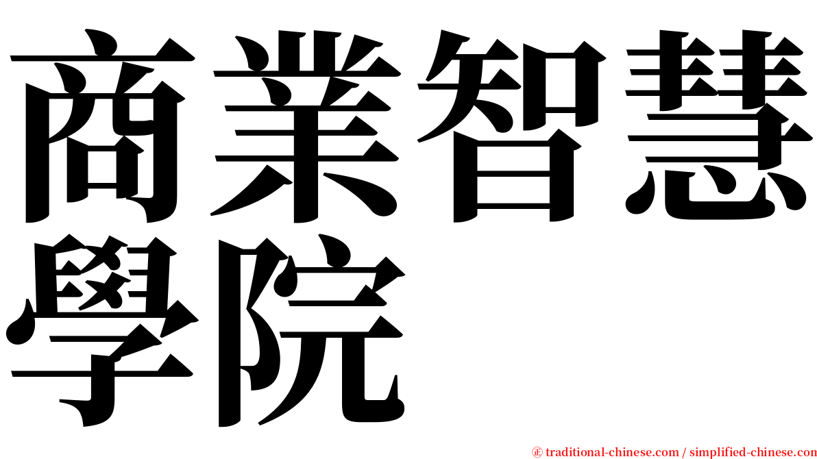 商業智慧學院 serif font