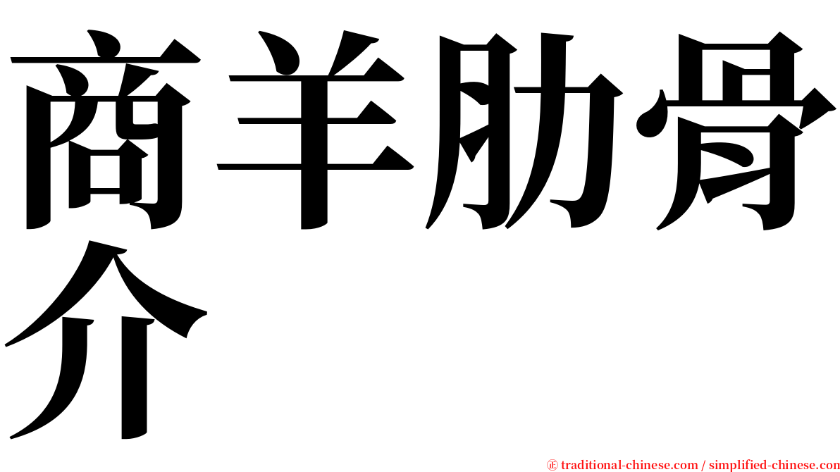 商羊肋骨介 serif font