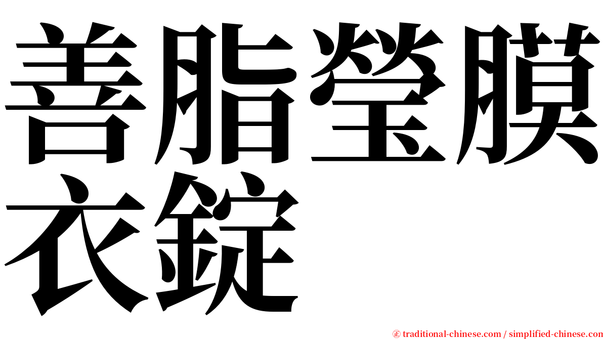 善脂瑩膜衣錠 serif font